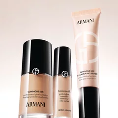 luminous silk collection of products: foundation, primer, concealer