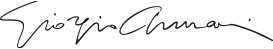 Giorgio Armani's handwritten signature