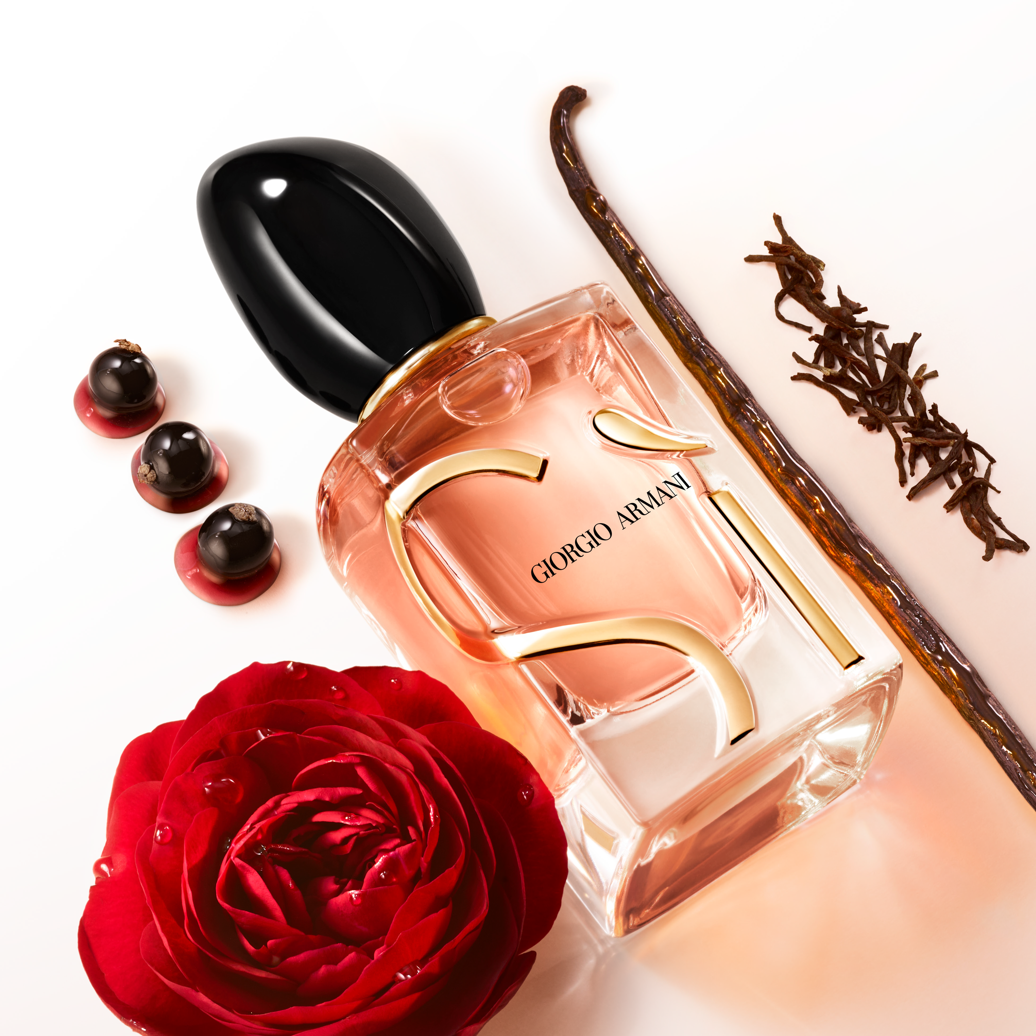 A bottle of women's fragrance Si Passione by Giorgio Armani